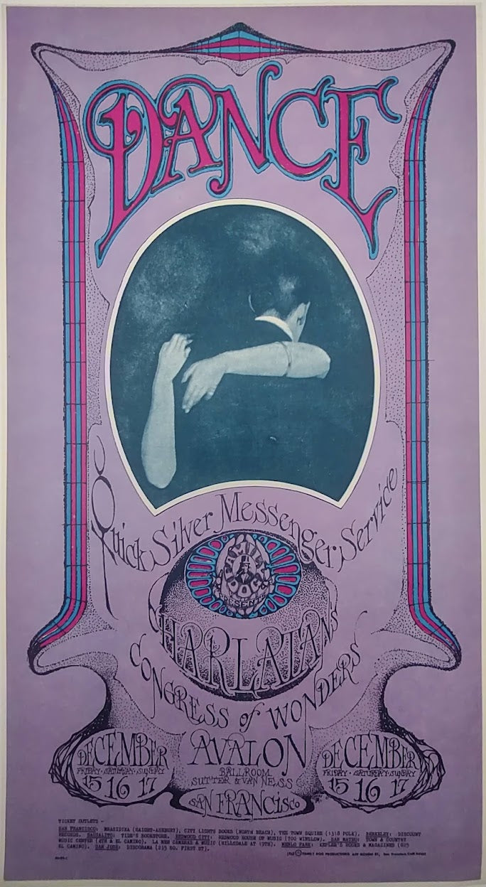 Quicksilver Messenger Service, The Avalon Ballroom by Stanley Mouse - December 15-17, 1967 - Family Dog Vintage Gig Print
