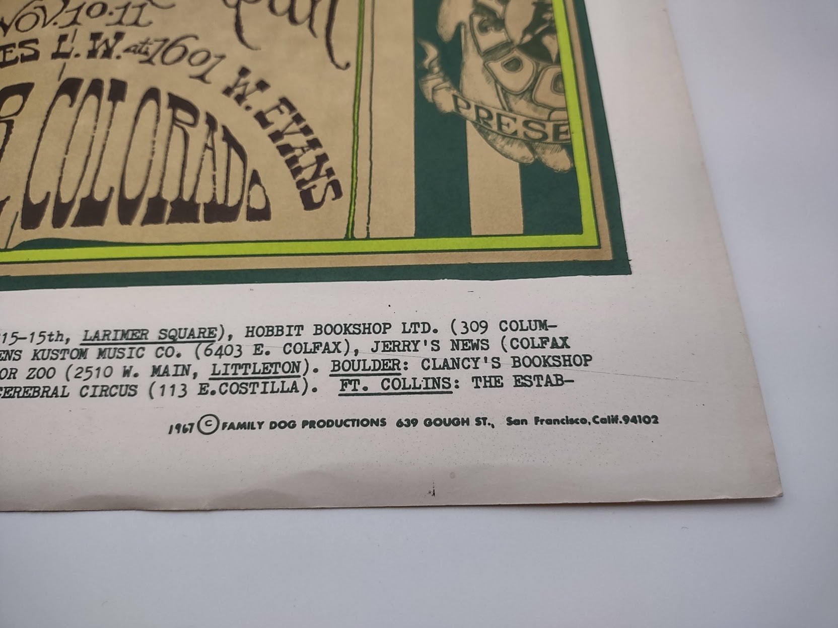 Sons Of Champlin, Denver Dog by Stanley Mouse, Alton Kelley - November 10-11, 1967 - Family Dog Vintage Gig Print