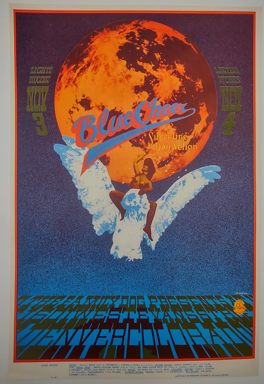 Blue Cheer, Denver Dog by Robert Fried - November 3-4, 1967 - Family Dog Vintage Gig Print