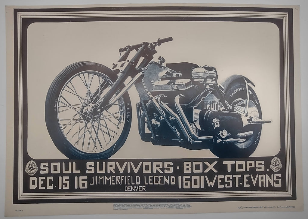 The Soul Survivors, Denver Dog by Stanley Mouse, Alton Kelley - December 15-16, 1967 - Family Dog Vintage Gig Print