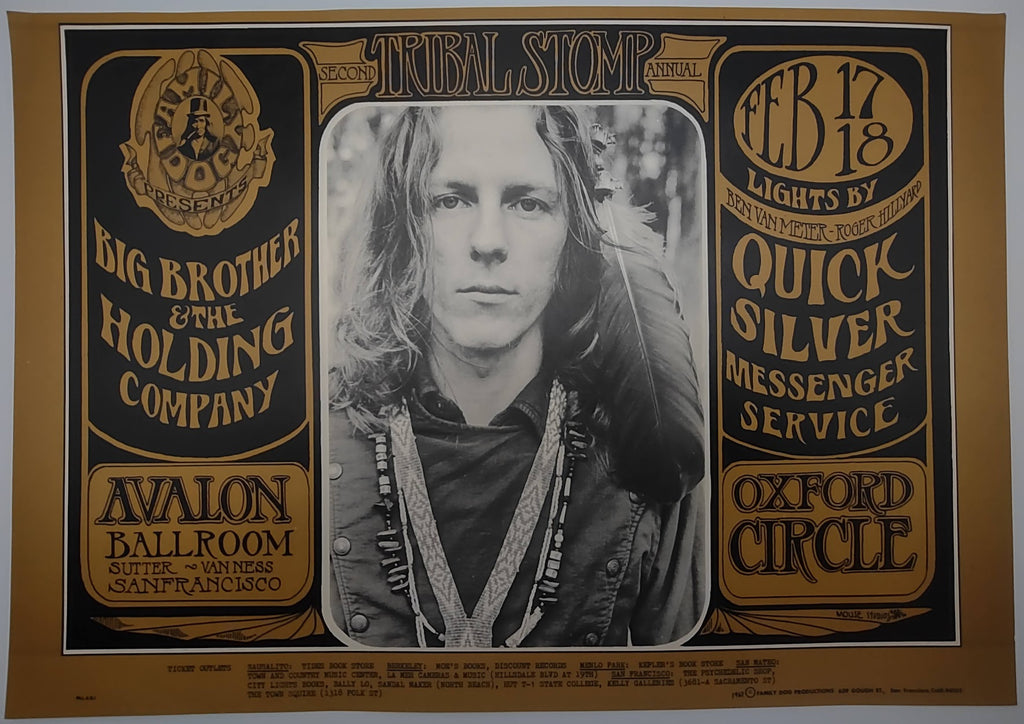 Big Brother & The Holding Company, The Avalon Ballroom by Stanley Mouse, Alton Kelley - February 17-18, 1967 - Family Dog Vintage Gig Print