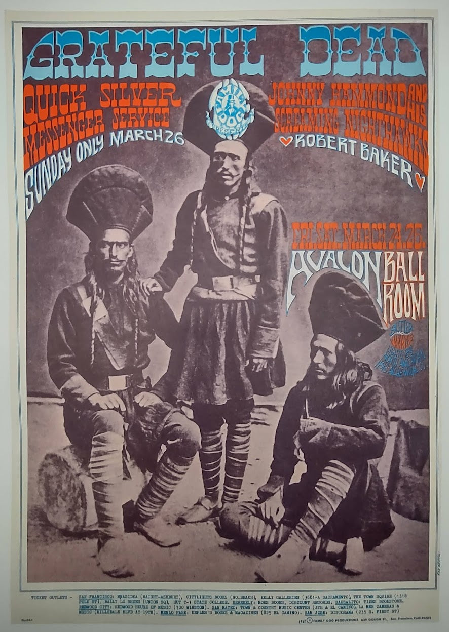 The Grateful Dead, The Avalon Ballroom by Rick Griffin - March 24-25, 1967 - Vintage Gig Print