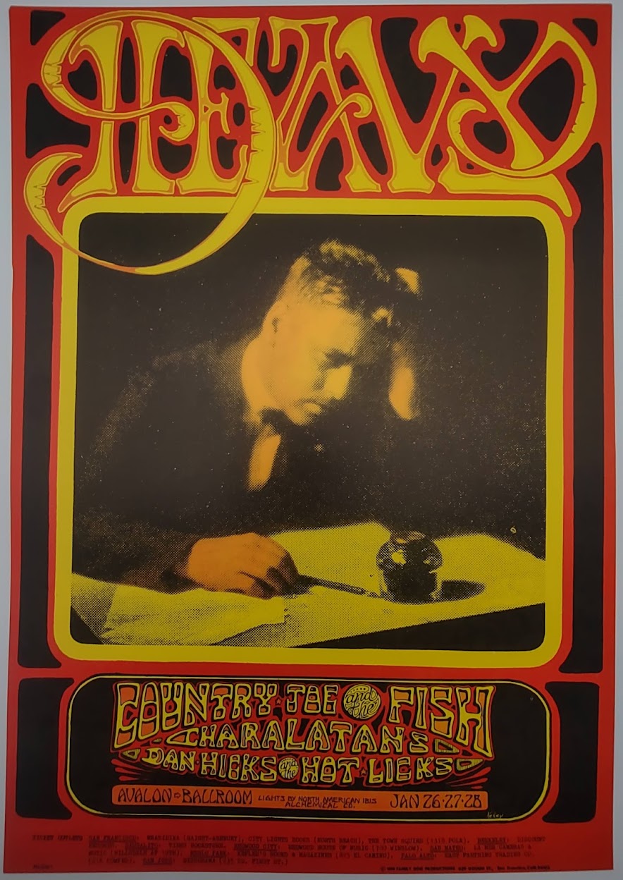 Country Joe & The Fish, The Avalon Ballroom by Stanley Mouse, Alton Kelley - January 26-28, 1968 - Family Dog Vintage Gig Print