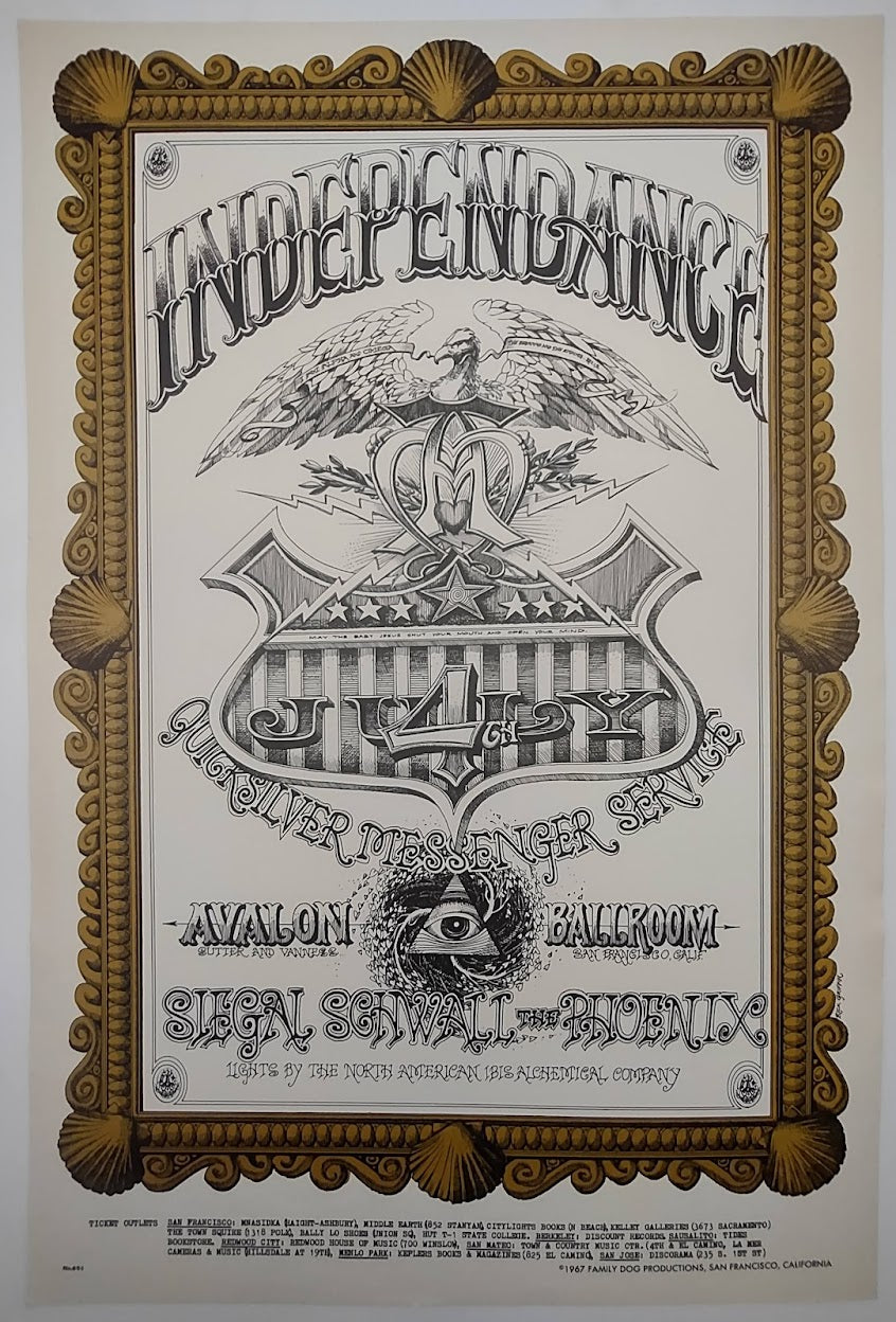 Quicksilver Messenger Service, The Avalon Ballroom by Rick Griffin - July 4, 1967 - Family Dog Vintage Gig Print