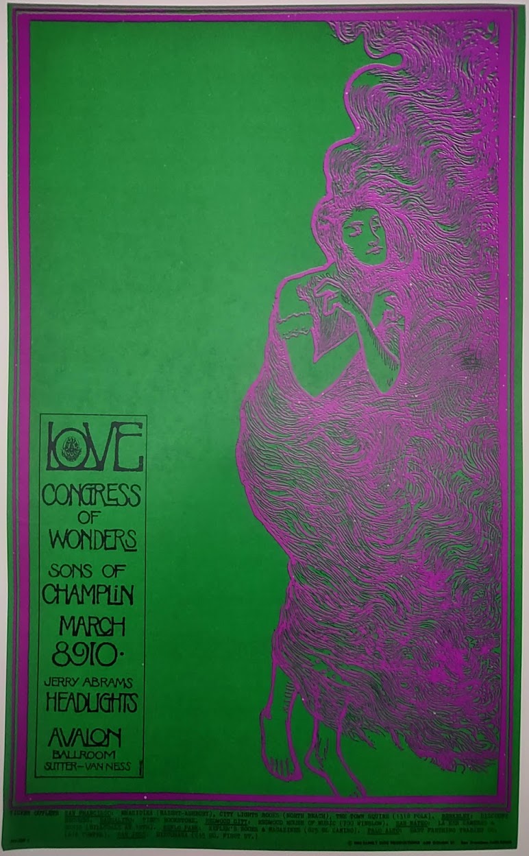 Love, The Avalon Ballroom by Stanley Mouse - March 8-10, 1968 - Family Dog Vintage Gig Print