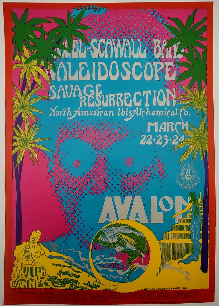 Kaleidoscope, The Avalon Ballroom by San Andreas Fault - March 22-24, 1968 - Family Dog Vintage Gig Print