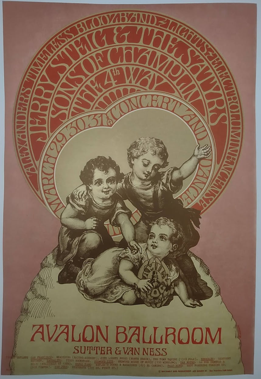 The Fourth Way, The Sons Of Champlin, The Avalon Ballroom by Bob Schnepf - March 29-31, 1968 - Family Dog Vintage Gig Print