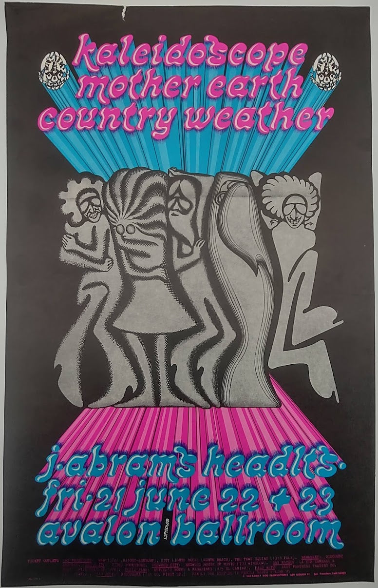Kaleidoscope, The Avalon Ballroom by Patrick Lofthouse - June 21-23, 1968 - Family Dog Vintage Gig Print