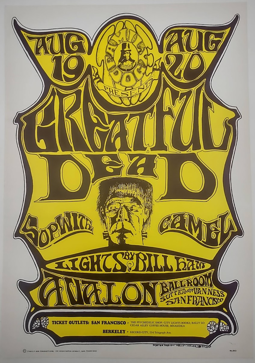 The Grateful Dead, Sopwith Camel, The Avalon Ballroom by Stanley Mouse, Alton Kelley - August 19-20, 1966 - Family Dog Vintage Gig Print