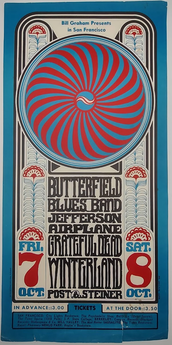 Grateful Dead, Winterland by Wes Wilson - October 7-8, 1966 - Vintage Gig Print