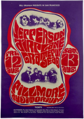 Grateful Dead, Jefferson Airplane, The Fillmore by Wes Wilson - August 12-13, 1966 - Vintage Gig Print