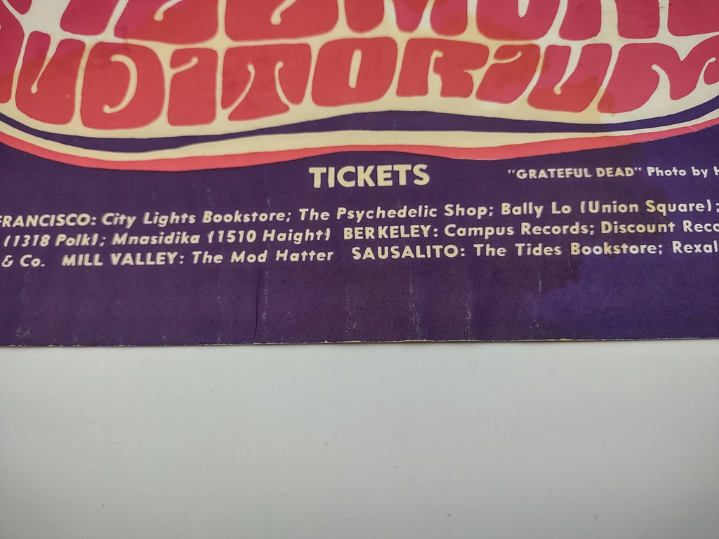 Jefferson Airplane, Grateful Dead, The Fillmore by Wes Wilson - August 12-13, 1966 - Vintage Gig Print