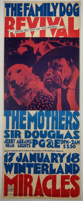 The Mothers, Sir Douglas Quintet, Winterland by San Andreas Fault - January 17-18, 1969 - Family Dog Vintage Gig Print