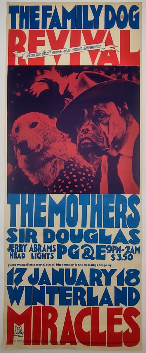The Mothers, Sir Douglas Quintet, Winterland by San Andreas Fault - January 17-18, 1969 - Family Dog Vintage Gig Print