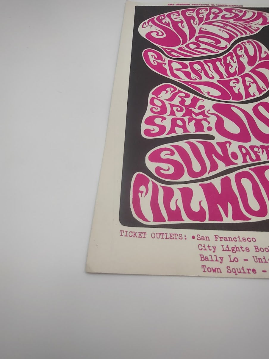 Jefferson Airplane, Grateful Dead, The Fillmore by Wes Wilson - July 15-16, 1966 - Vintage Gig Print