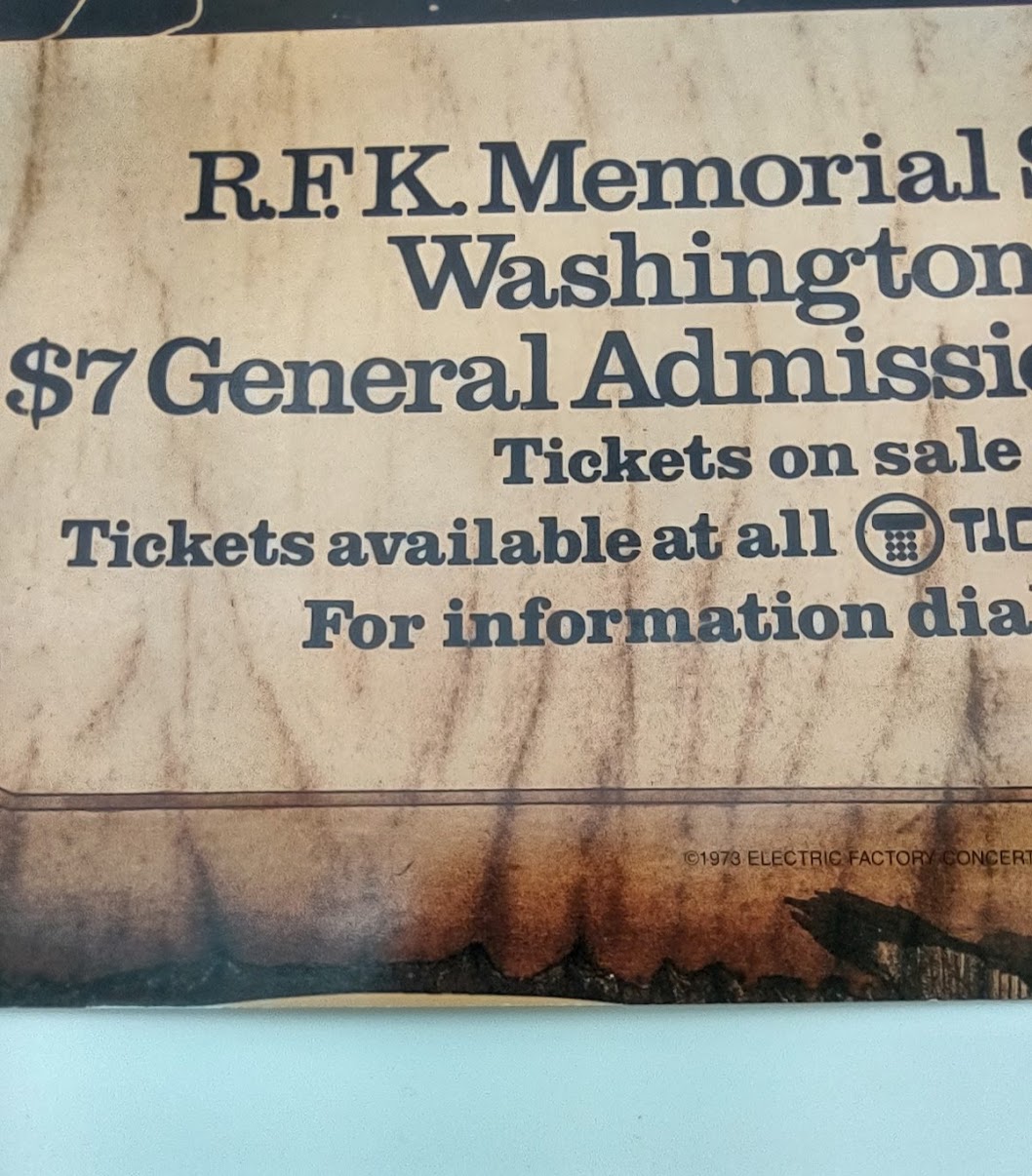 The Grateful Dead, Allman Brothers Band, R.F.K. Memorial Stadium - June 9-10, 1973 - Vintage Gig Print