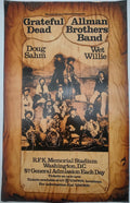 The Grateful Dead, Allman Brothers Band, R.F.K. Memorial Stadium - June 9-10, 1973 - Vintage Gig Print
