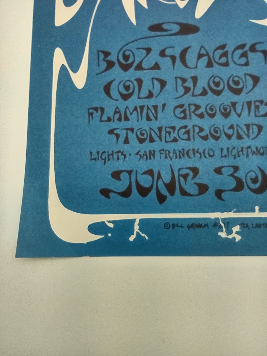 The Grateful Dead, Santana, Quicksilver Messenger Service, The Fillmore West by David Singer - June 30-July 4, 1971 - Vintage Gig Print