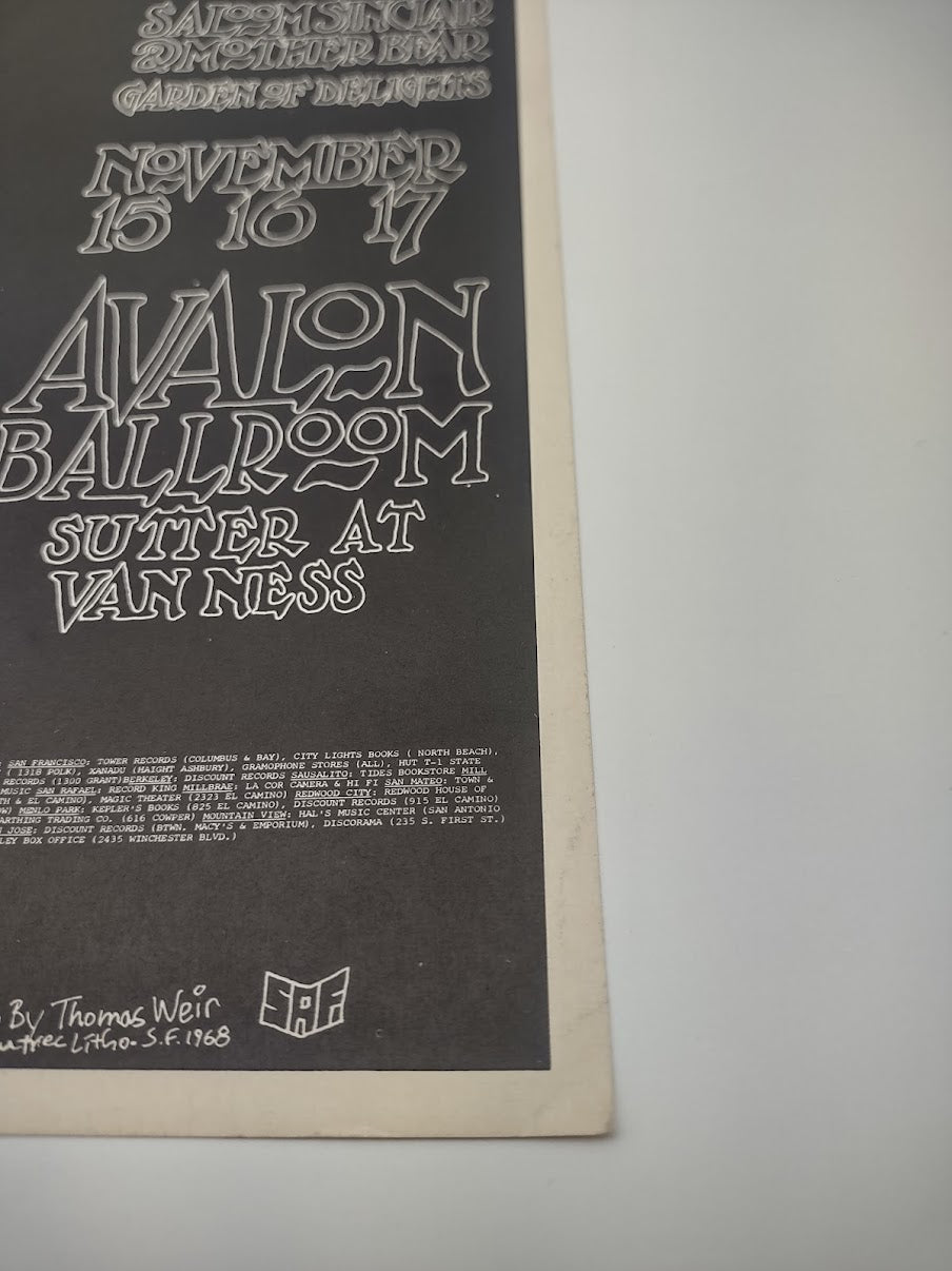 Love, The Avalon Ballroom by San Andreas Fault, Thomas Weir - November 15-17, 1968 - Family Dog Vintage Gig Print