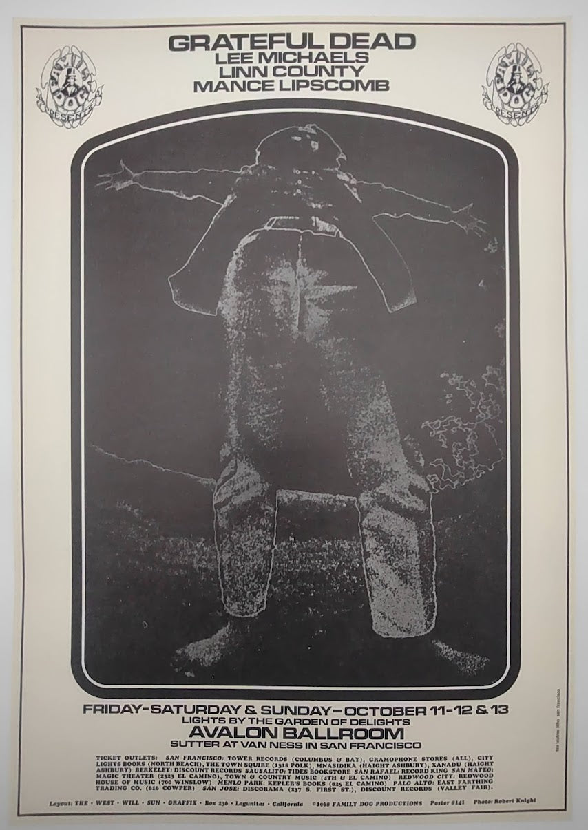 Grateful Dead, The Avalon Ballroom by The West Will Sun Graffix, Robert Knight - October 11-13, 1968 - Family Dog Vintage Gig Print