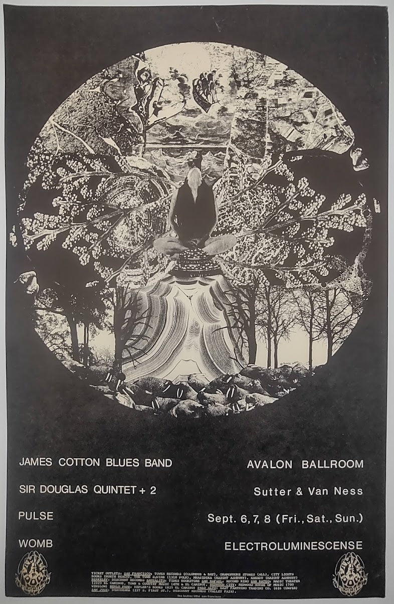 James Cotton Blues Band, The Avalon Ballroom by Roger Well - September 6-8, 1968 - Family Dog Vintage Gig Print