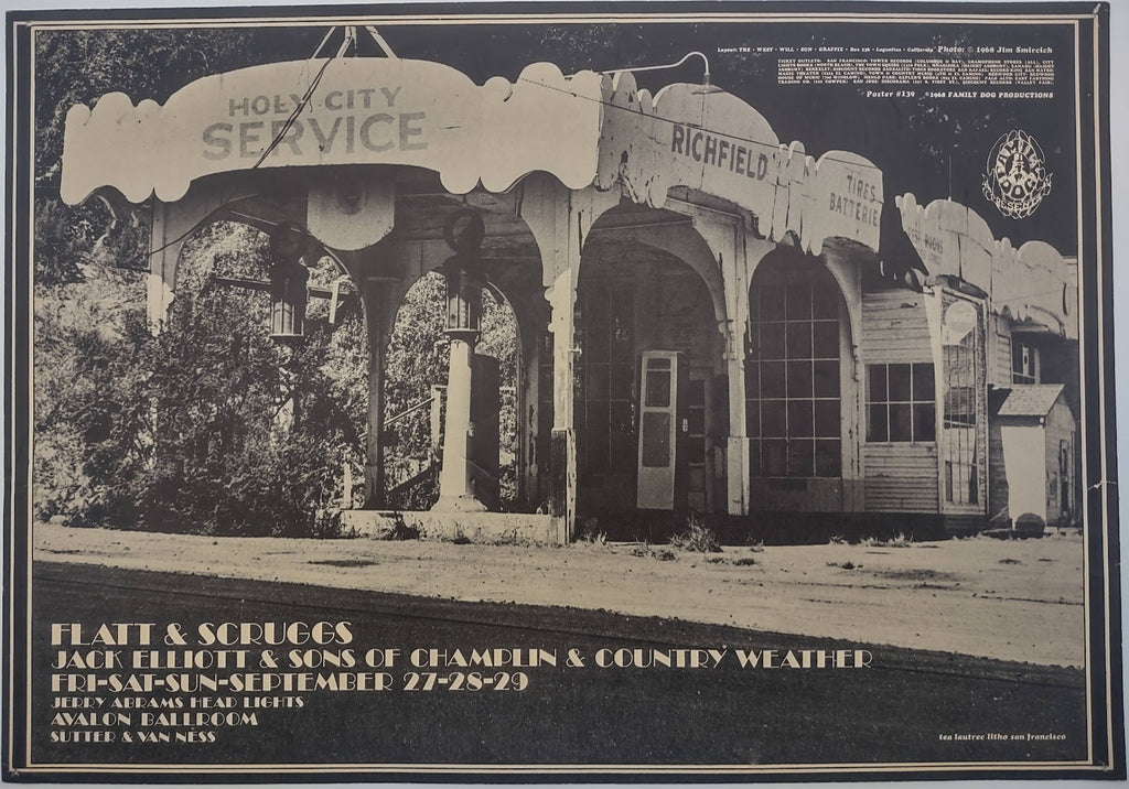 Flatt & Scruggs, The Avalon Ballroom by The West Will Sun Graffix, Jim Smircich - September 27-29, 1968 - Family Dog Vintage Gig Print