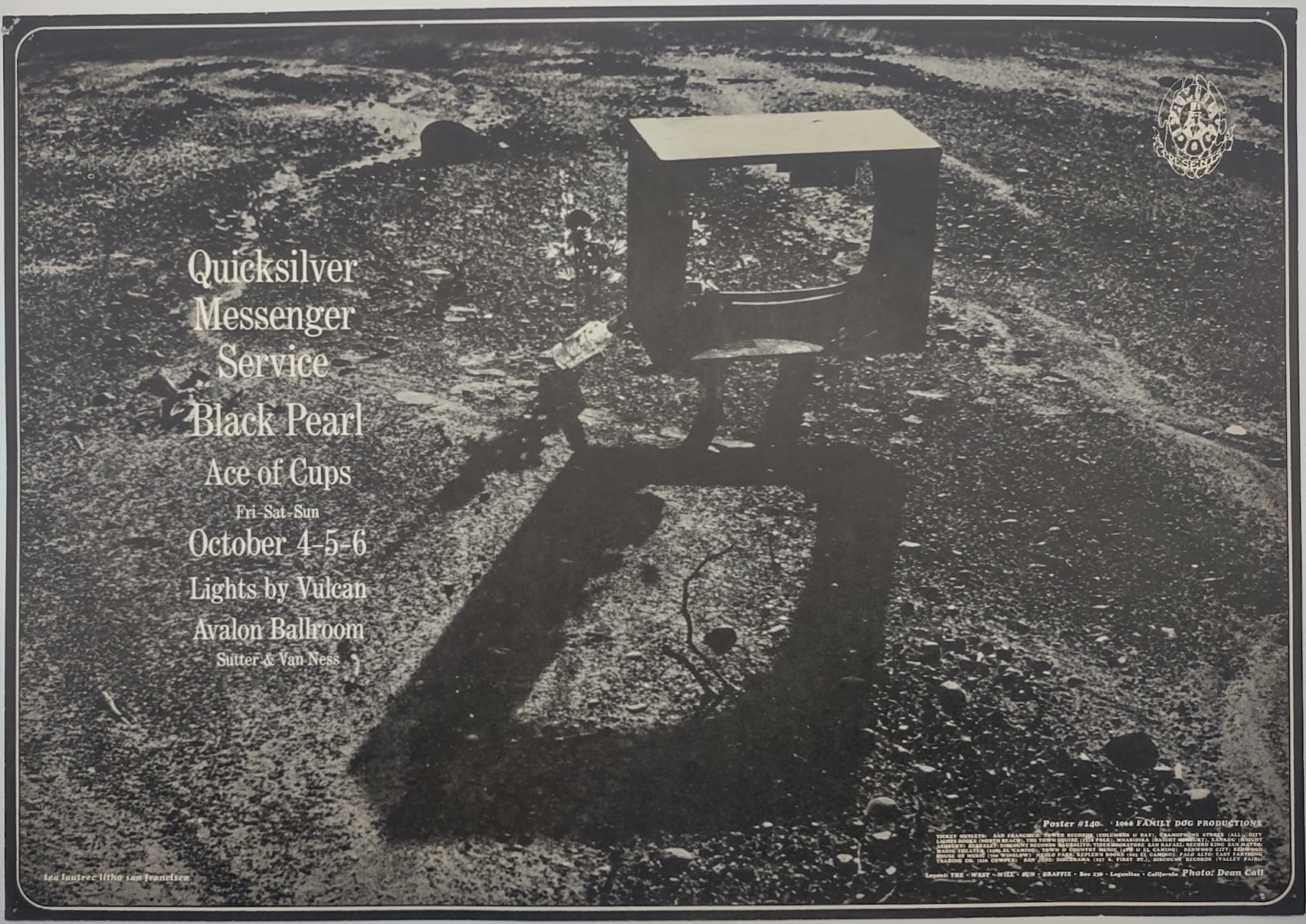 Quicksilver Messenger Service, The Avalon Ballroom by The West Will Sun Graffix, Dean Call - October 4-6, 1968 - Family Dog Vintage Gig Print