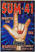 Sum 41, Unwritten Law, GOB, The Warfield by Chris Shaw - January 26, 2002 - Gig Print