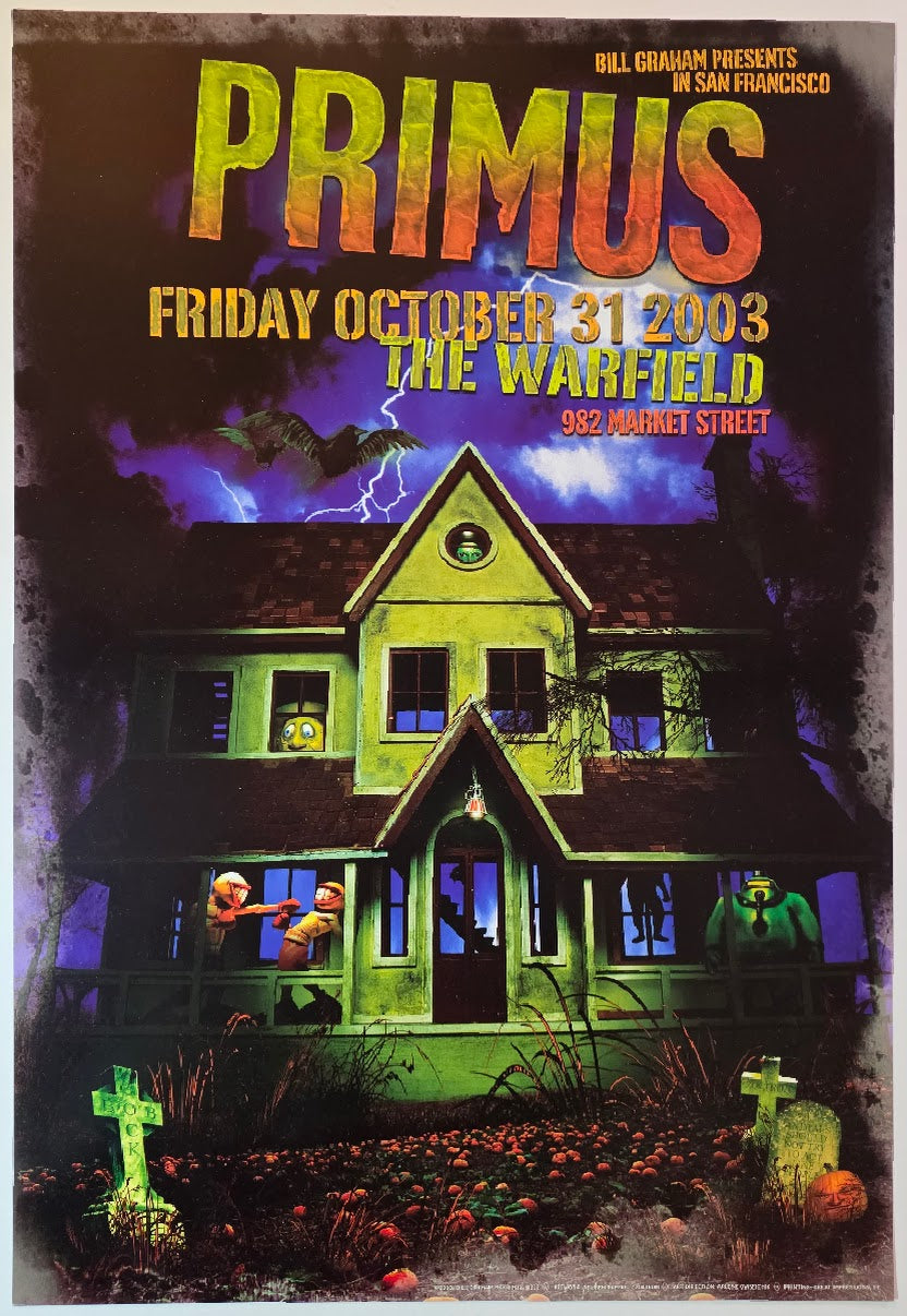 Primus, The Warfield by Zolrton, Reuben Raffael - October 31, 2003 - Gig Print