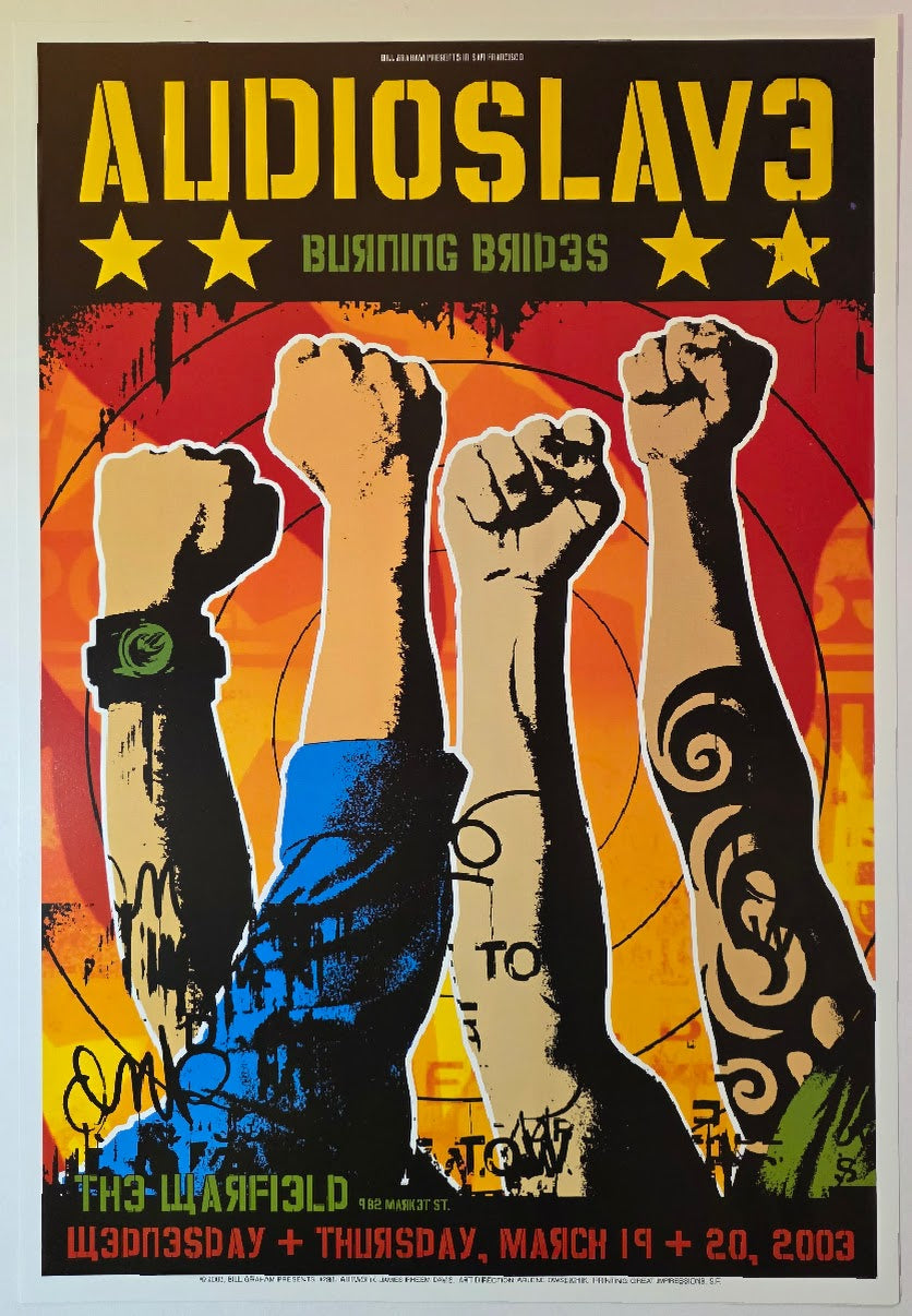 Audioslave, Burning Brides, The Warfield by James Rheem Davis - March 19-20, 2003 - Gig Print