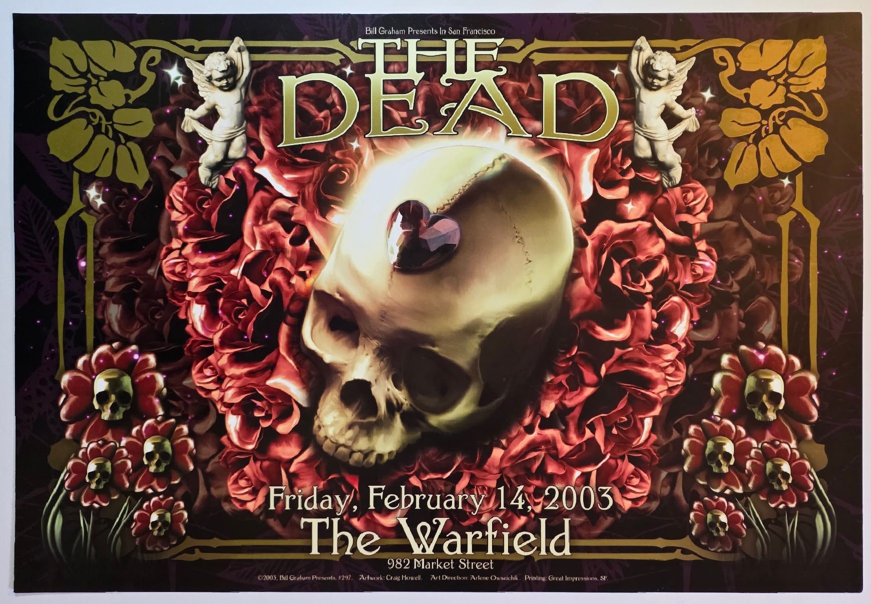 The Dead, The Warfield by Craig Howewll - February 14, 2003 - Gig Print
