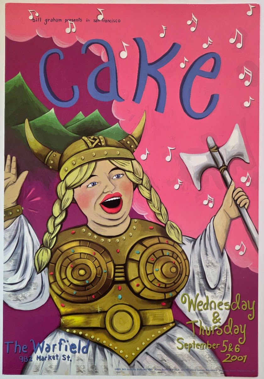 Cake, The Warfield by Barbara Pollak - September 5-6, 2007 - Gig Print