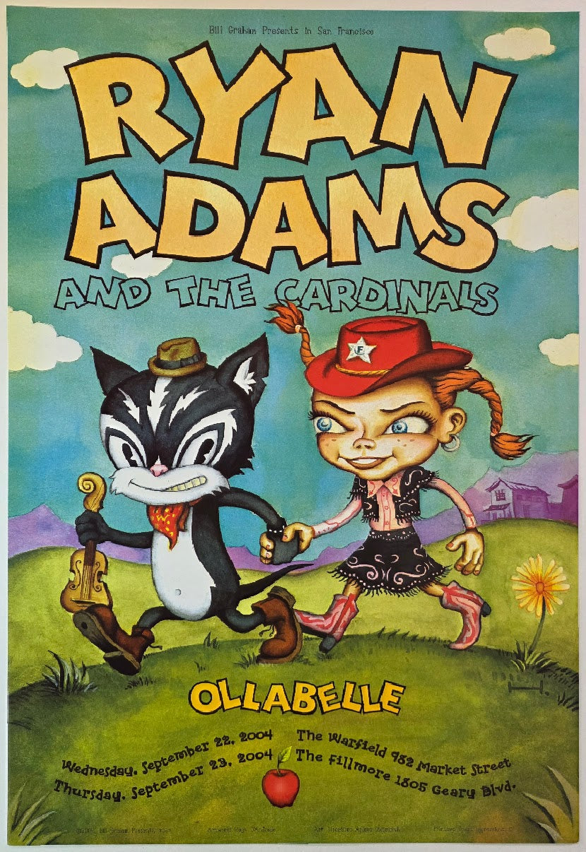 Ryan Adams And The Cardinals, Ollabelle, The Warfield, The Fillmore by Hugh D'Andrade - September 22-23, 2004 - Gig Print
