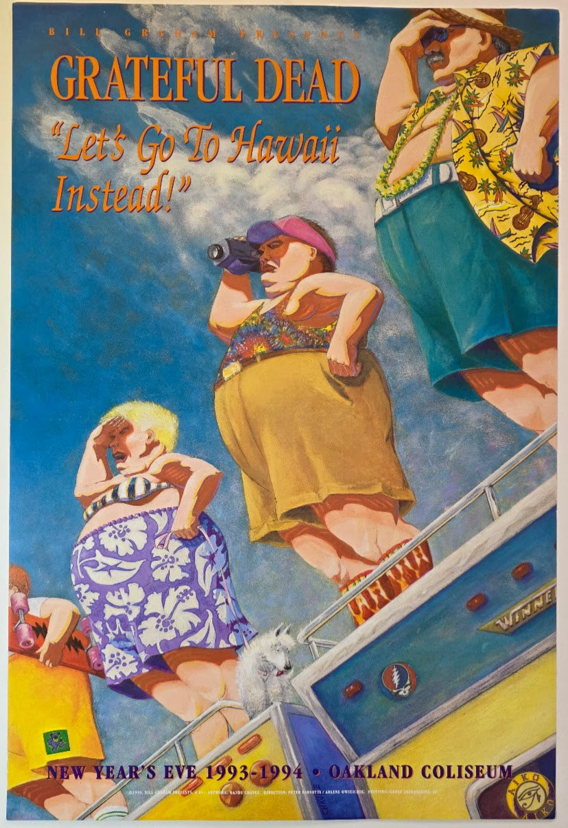 The Grateful Dead, Oakland Coliseum by Randy Chavez - December 31, 1993 - Gig Print