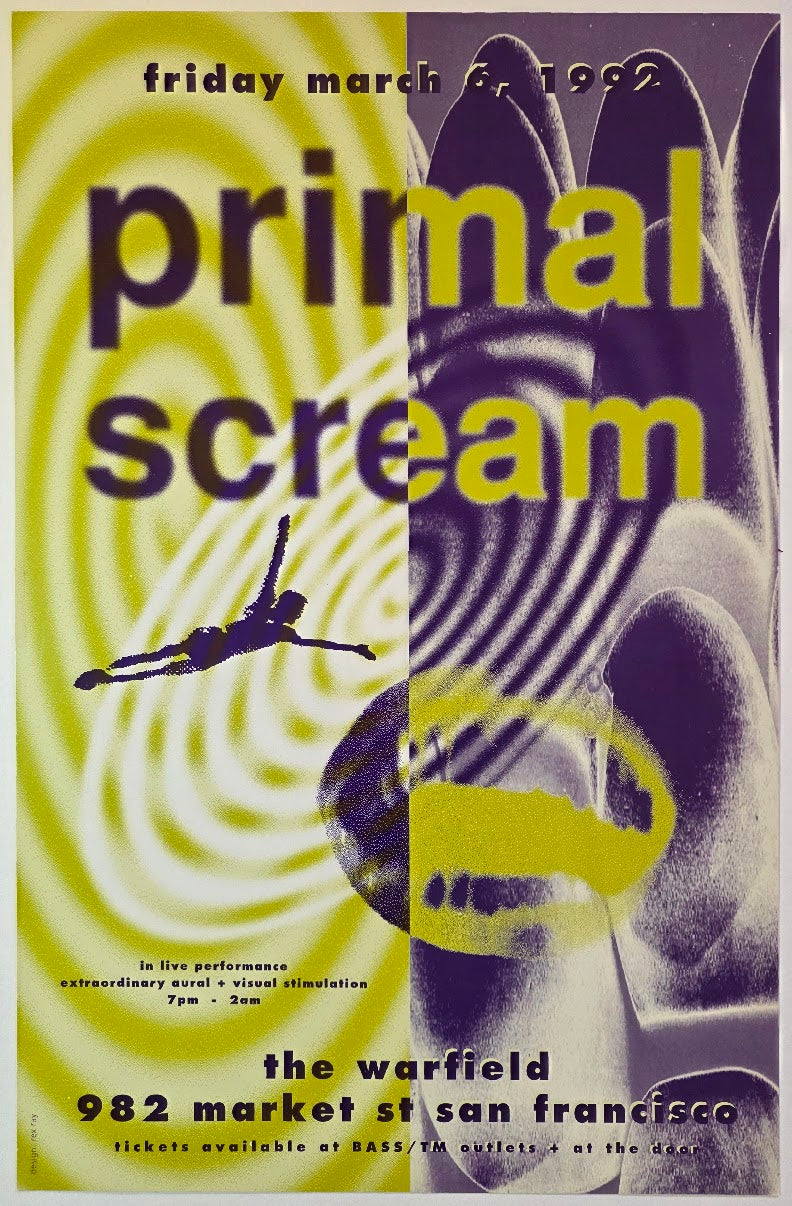 Primal Scream, The Warfield by Rex Ray - March 6, 1992 - Gig Print