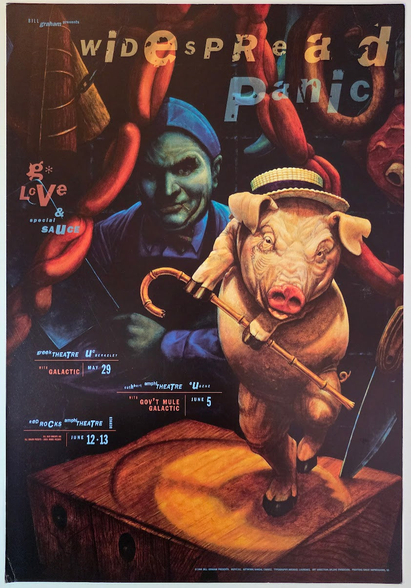 Widespread Panic, G Love & Special Sauce Tour by Randal Chavez - May 29, June 5, 12-13, 1998 - Gig Print