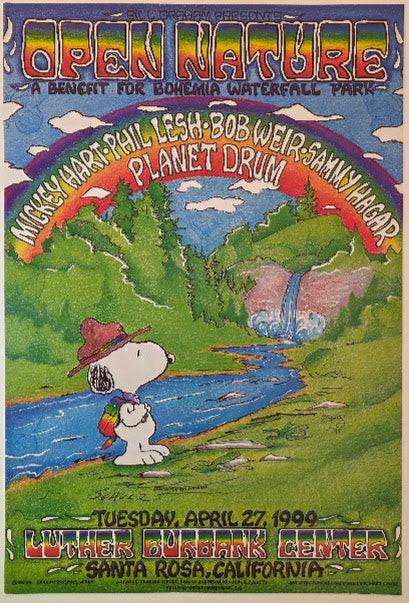 Mickey Hart, Phil Lesh, Bob Weir, Sammy Hagar, Planet Drum, Luther Burbank Center by Michael Everett, Brooks Anderson - April 27, 1999 - Gig Print