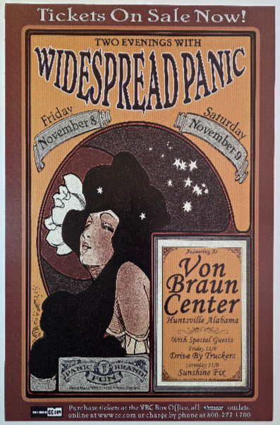 Widespread Panic, Von Braun Center by Jeff Miller - November 8-9, 2002 - Gig Print