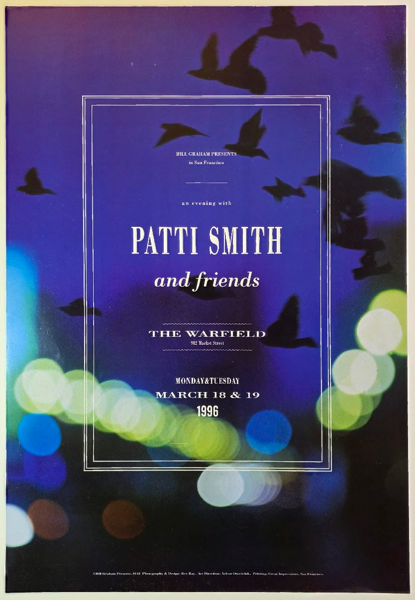 Patti Smith And Friends, The Warfield by Rex Ray - March 18-19, 1996 - Gig Print