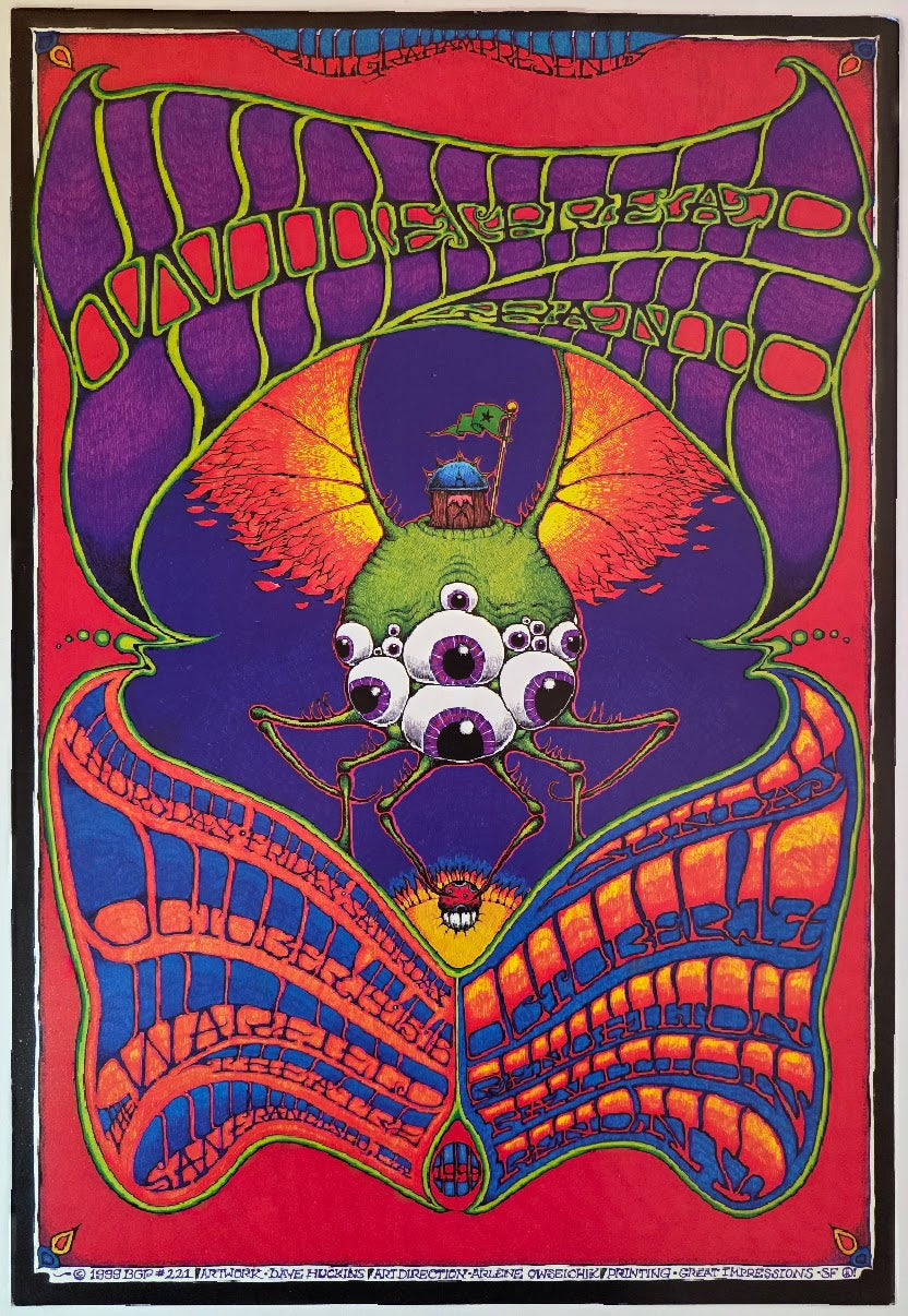 Widespread Panic, The Warfield by Dave Huckins - October 14-16, 1999 - Gig Print