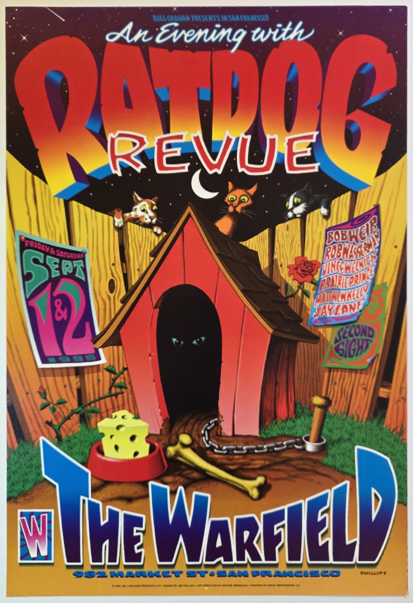 Ratdog, Revue, The Warfield by Jim Phillips - September 1-2, 1995 - Gig Print