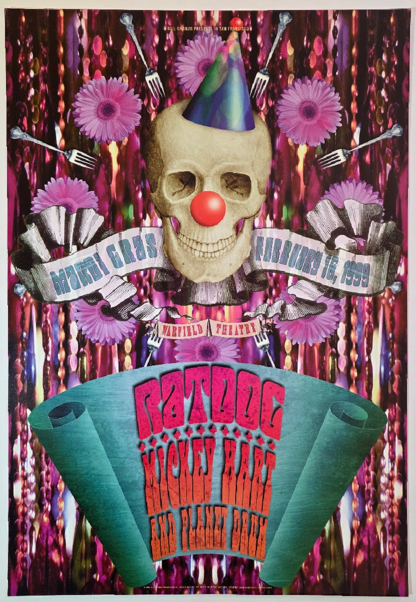 Ratdog, Mickey Hart & Planet Drum, The Warfield by Rex Ray - February 16, 1999 - Gig Print