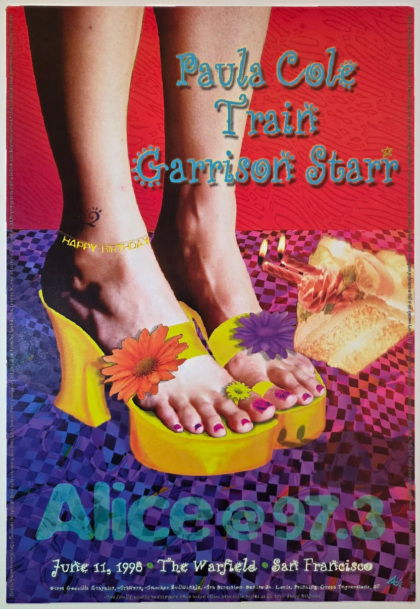 Paula Cole, Train, Garrison Starr, The Warfield by Amacker Bullwinkle - June 11, 1998 - Gig Print