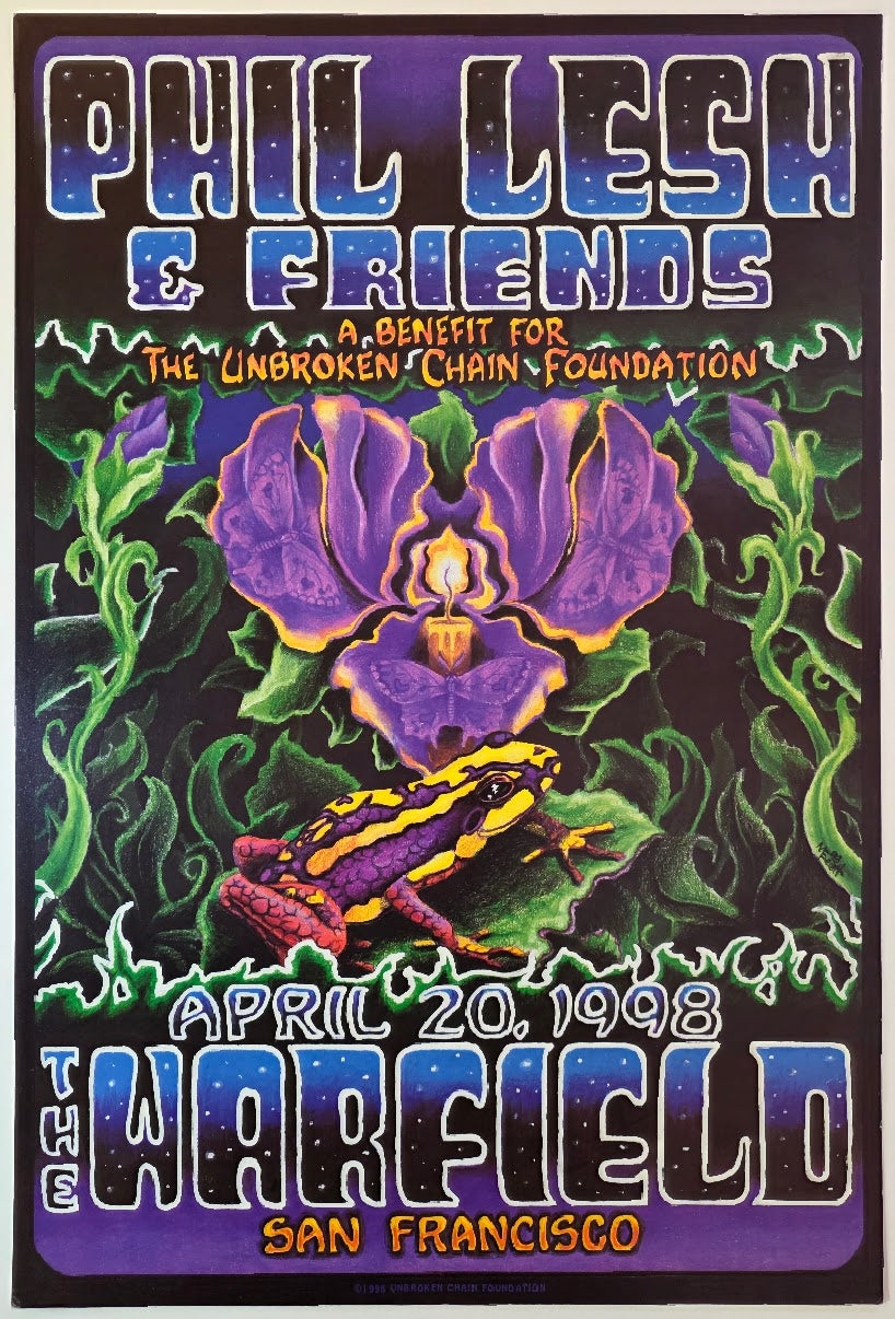Phil Lesh & Friends, The Warfield by Michael Everett - April 20, 1998 - Gig Print