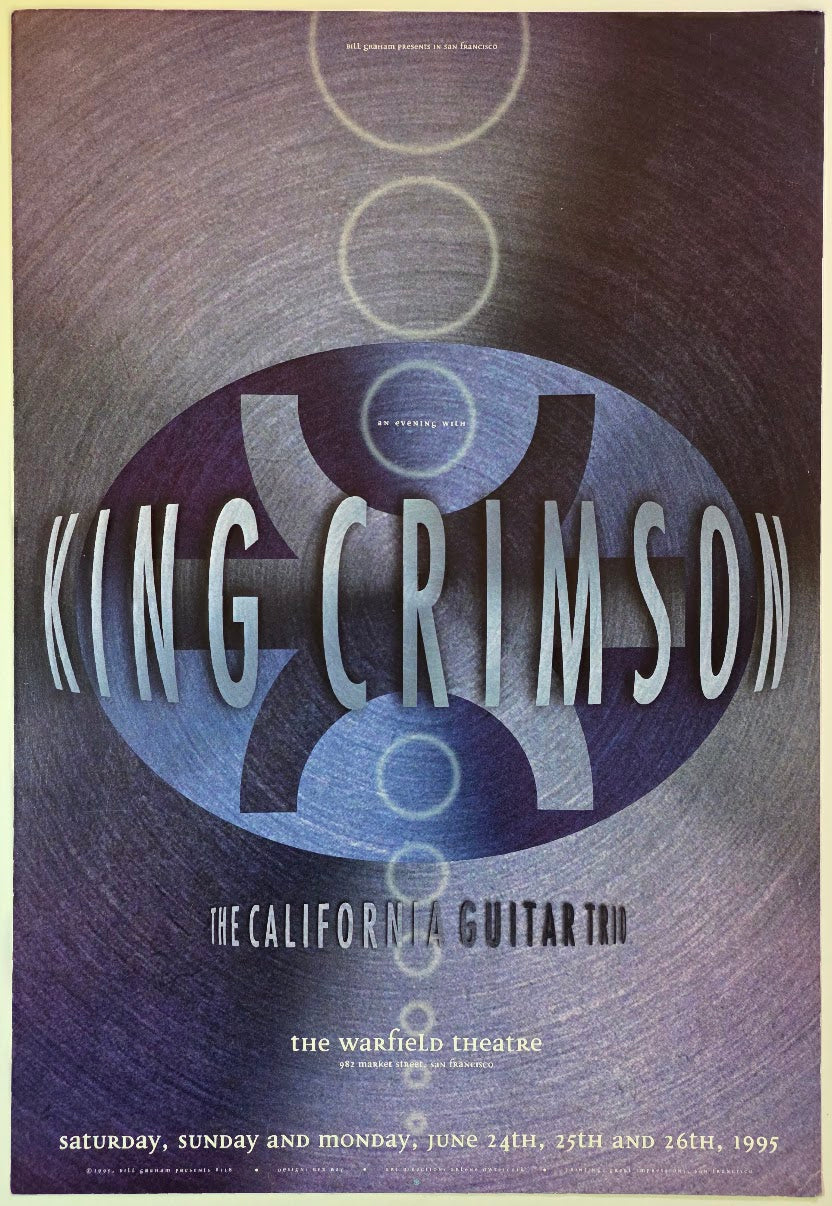 King Crimson, The California Guitar Trio, The Warfield by Rex Ray - June 24-26, 1995 - Gig Print
