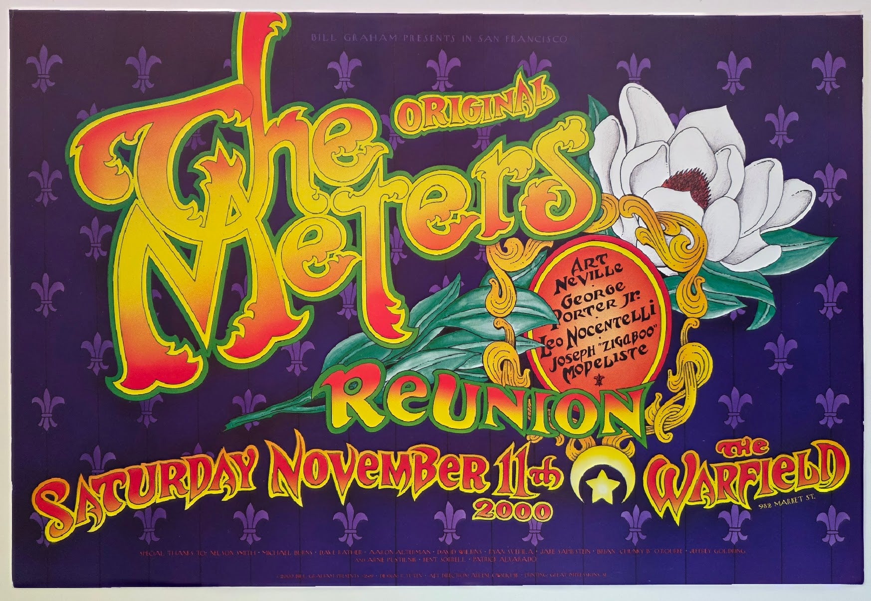 The Meters, The Warfield by Randy Tuten - November 11, 2000 - Gig Print