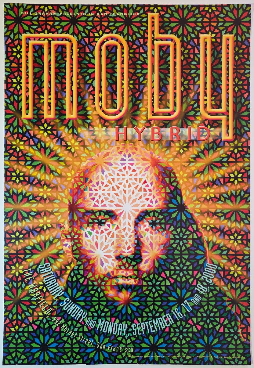 Moby, Hybrid, The Warfield by Frank Wiedmann - September 16-18, 2000 - Gig Print