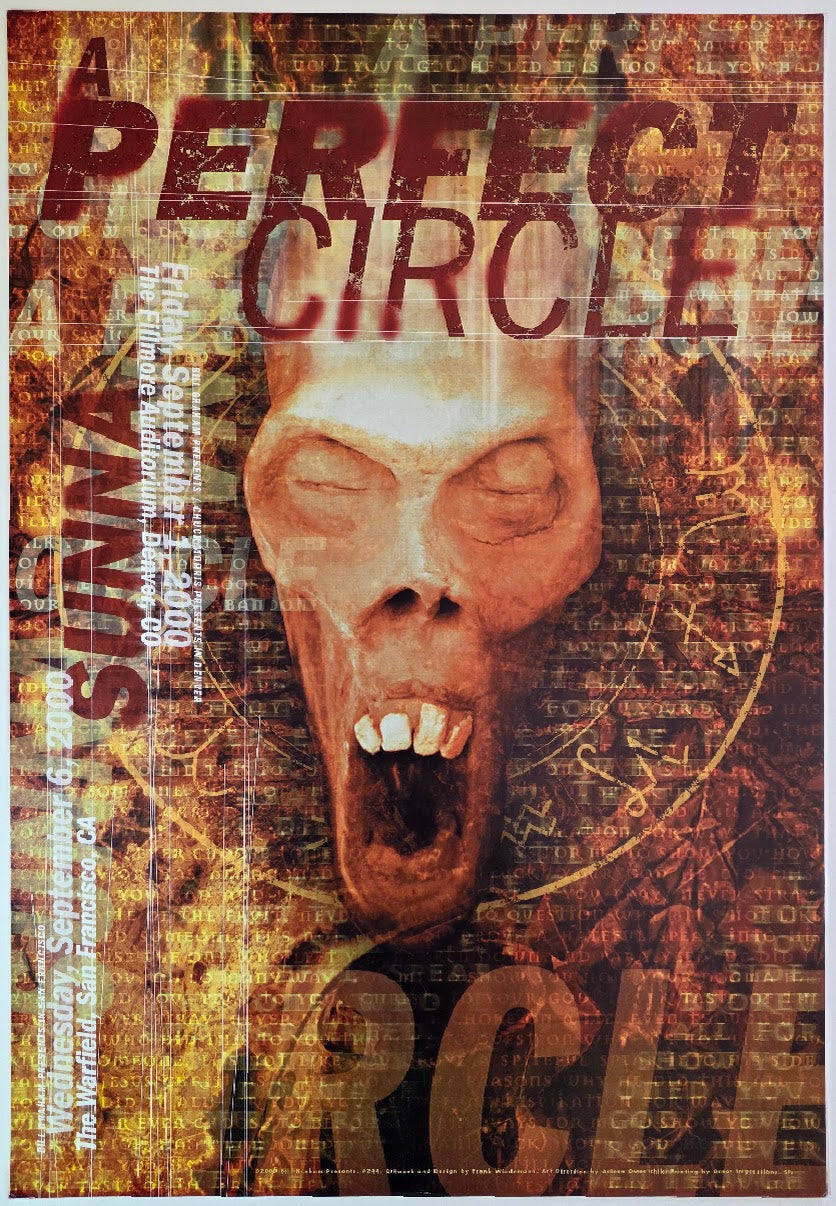 A Perfect Circle, Sunna, The Warfield by Frank Wiedmann - September 6, 2000 - Gig Print