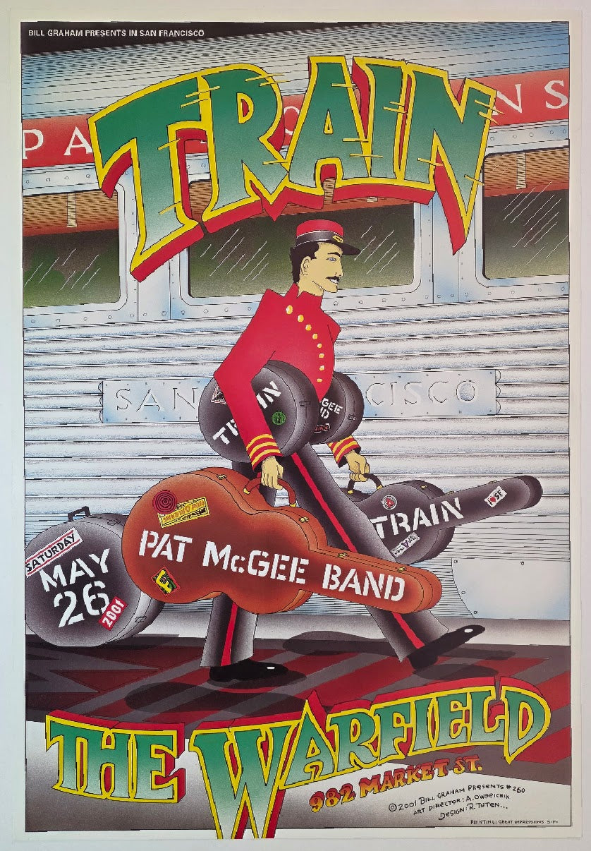 Train, Pat McGee Band, The Warfield by Randy Tuten - May 26, 2001 - Gig Print
