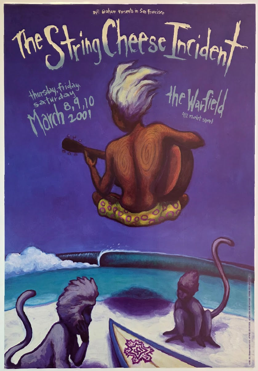 The String Cheese Incident, The Warfield by Jeff Petersen - March 8-10, 2001 - Gig Print